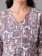 Vintage Motif Maxi Dress