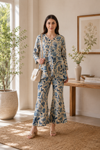 Ocean Bloom Banana Silk Co-ord Set