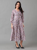 Vintage Motif Maxi Dress