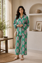 Mint Blossom Georgette Co-ord Set