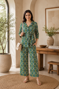 Emerald Ikat Linen Co-ord Set