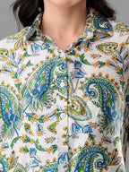 Azure Paisley Bloom Shirt