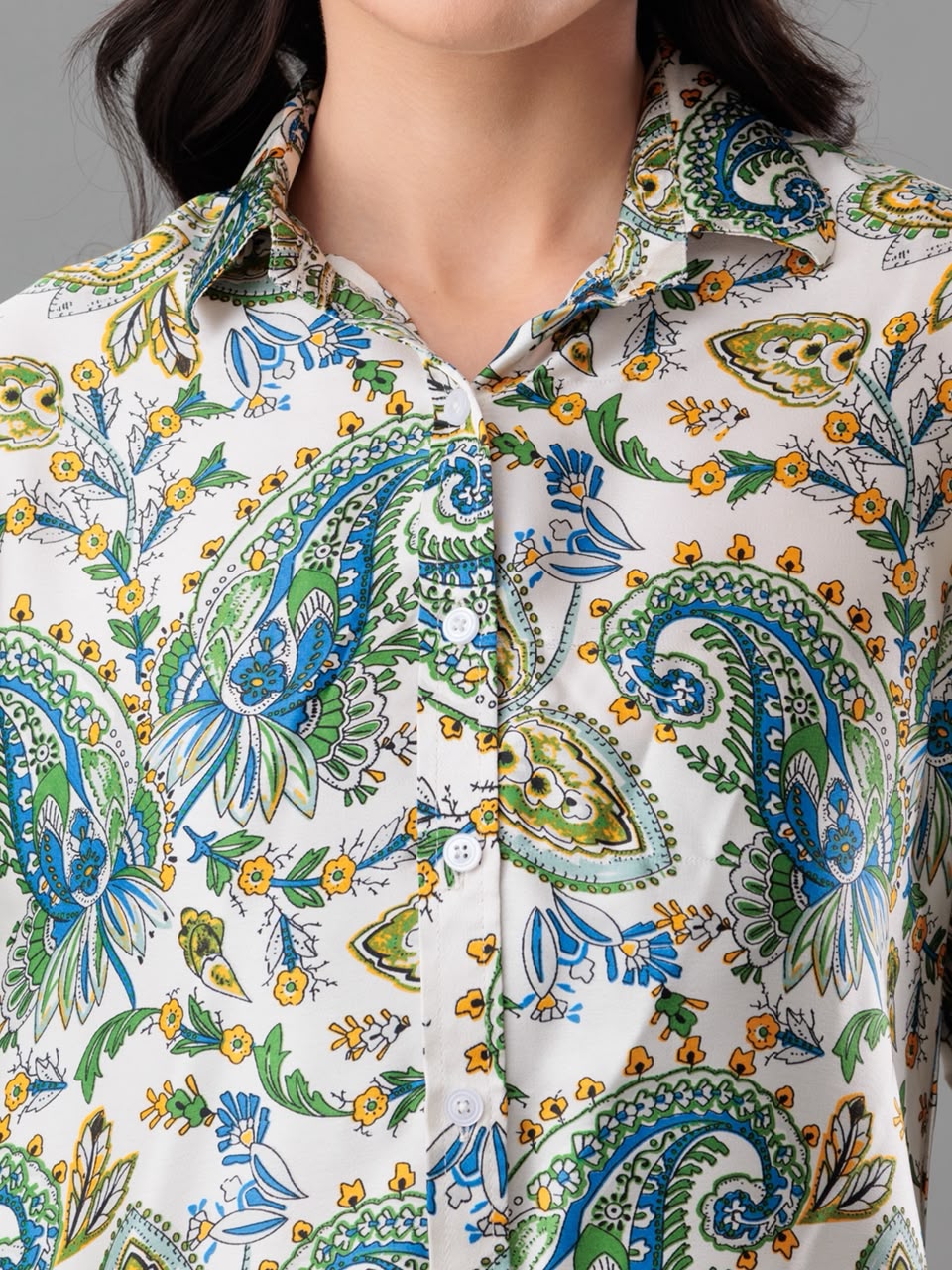 Azure Paisley Bloom Shirt