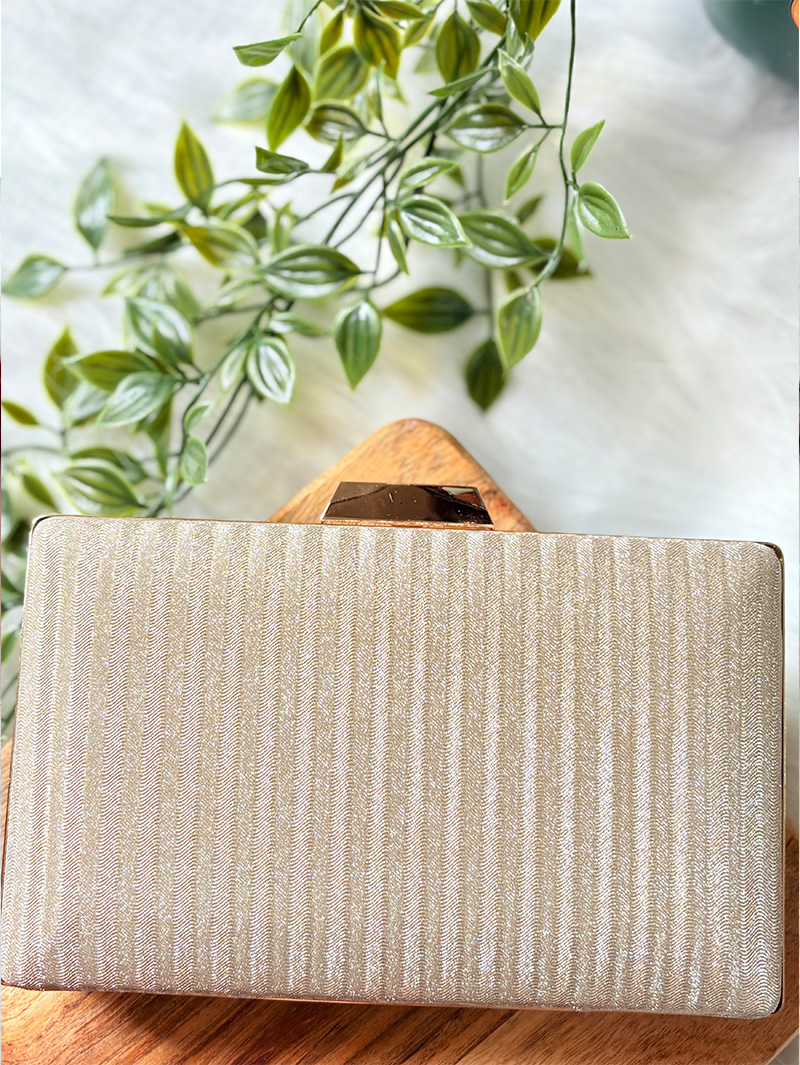 Golden Gleam Textured Clutch