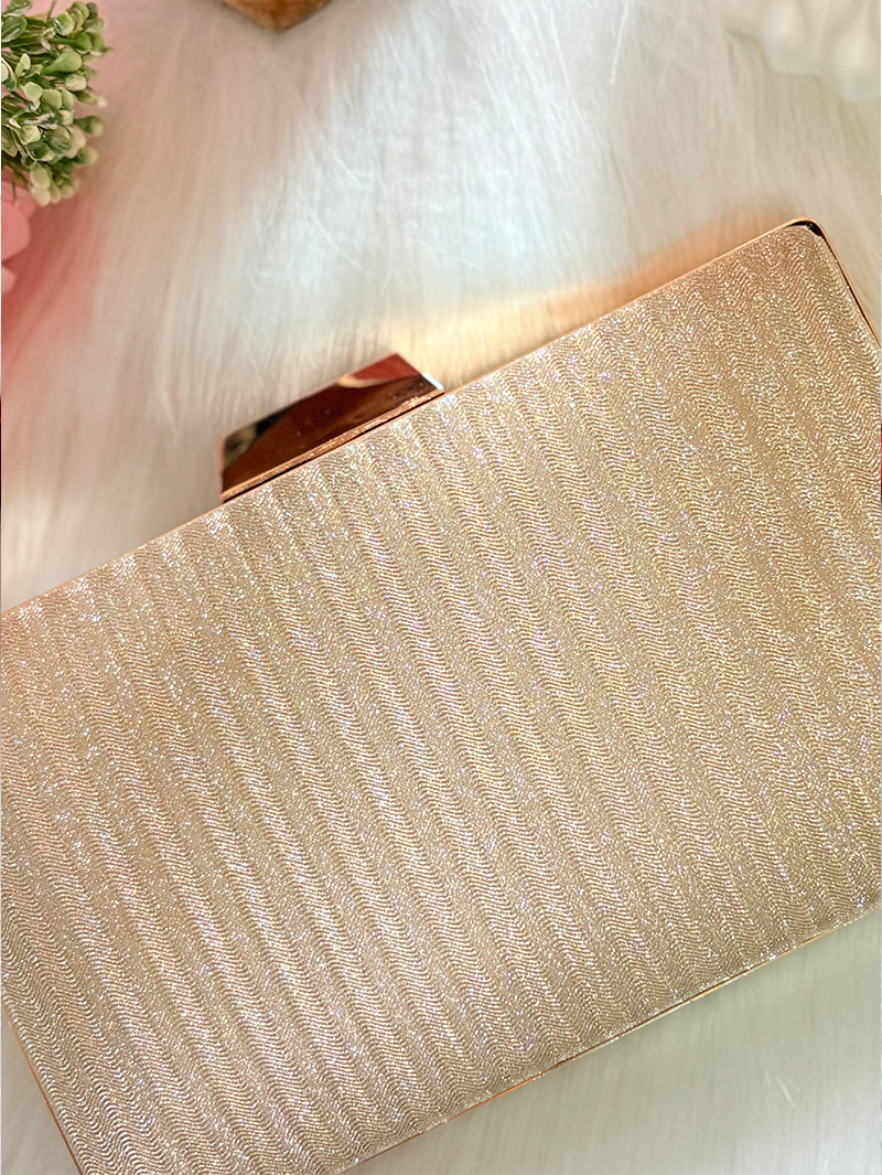 Golden Gleam Textured Clutch - Image 3