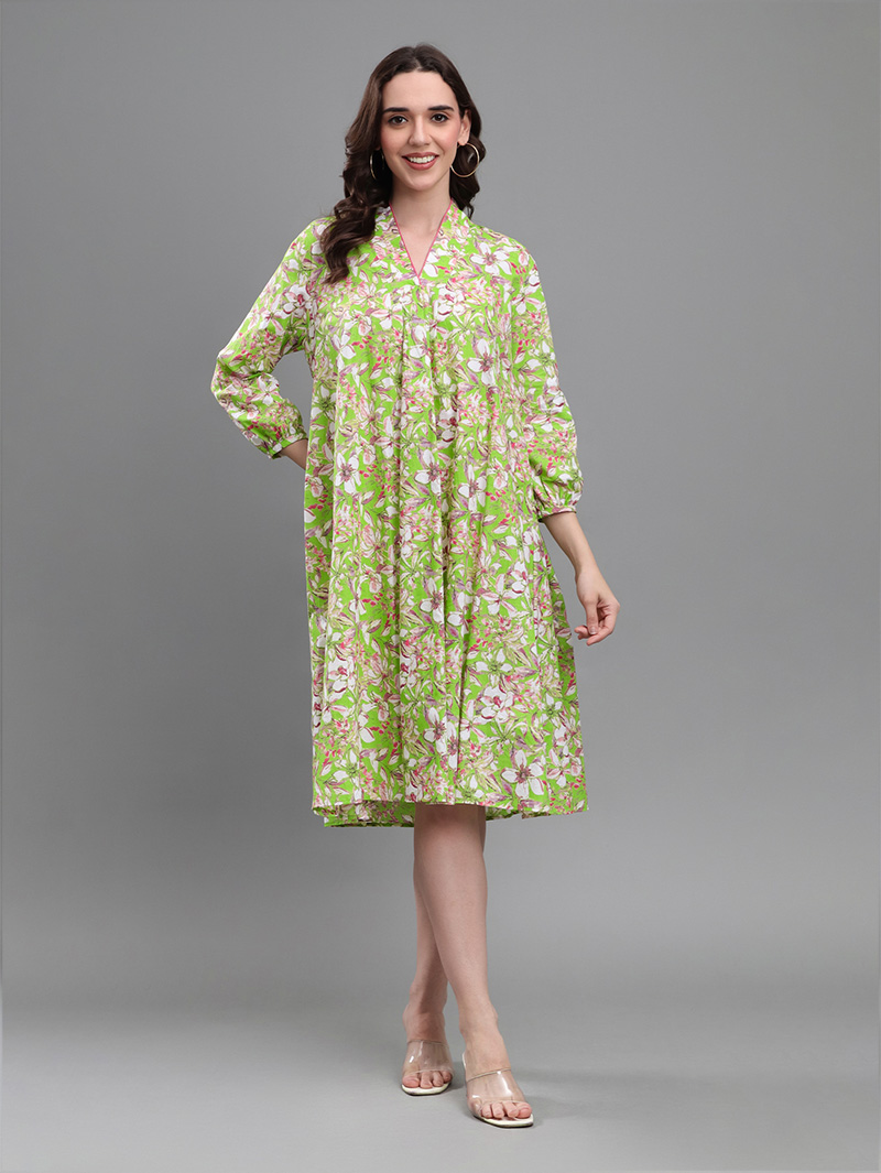 Floral Green Midi Dress