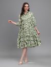 Green Botanical Print Dress