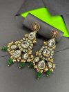 Royal Kundan Emerald Chand Earrings